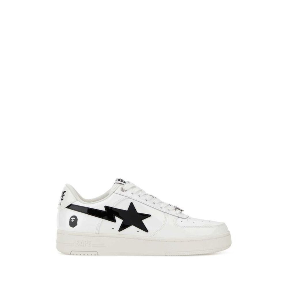 Bape Men White Leather Sneakers